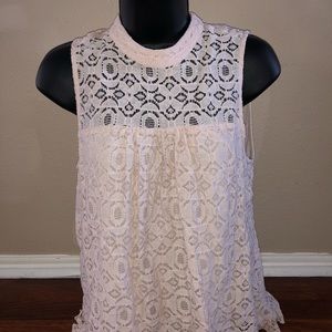 Light pink lace blouse tank